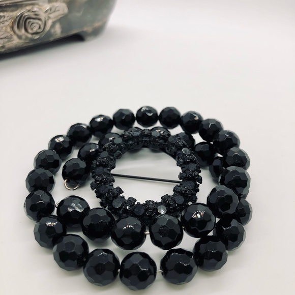 Vintage Black Deco Crystal Bracelet & Brooch 🖤🖤 - Picture 2 of 10